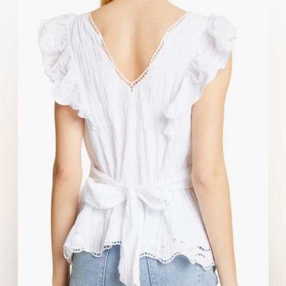 Tanya Taylor Connie Top In White Size 3X NWT MSRP $295 - Picture 7 of 12